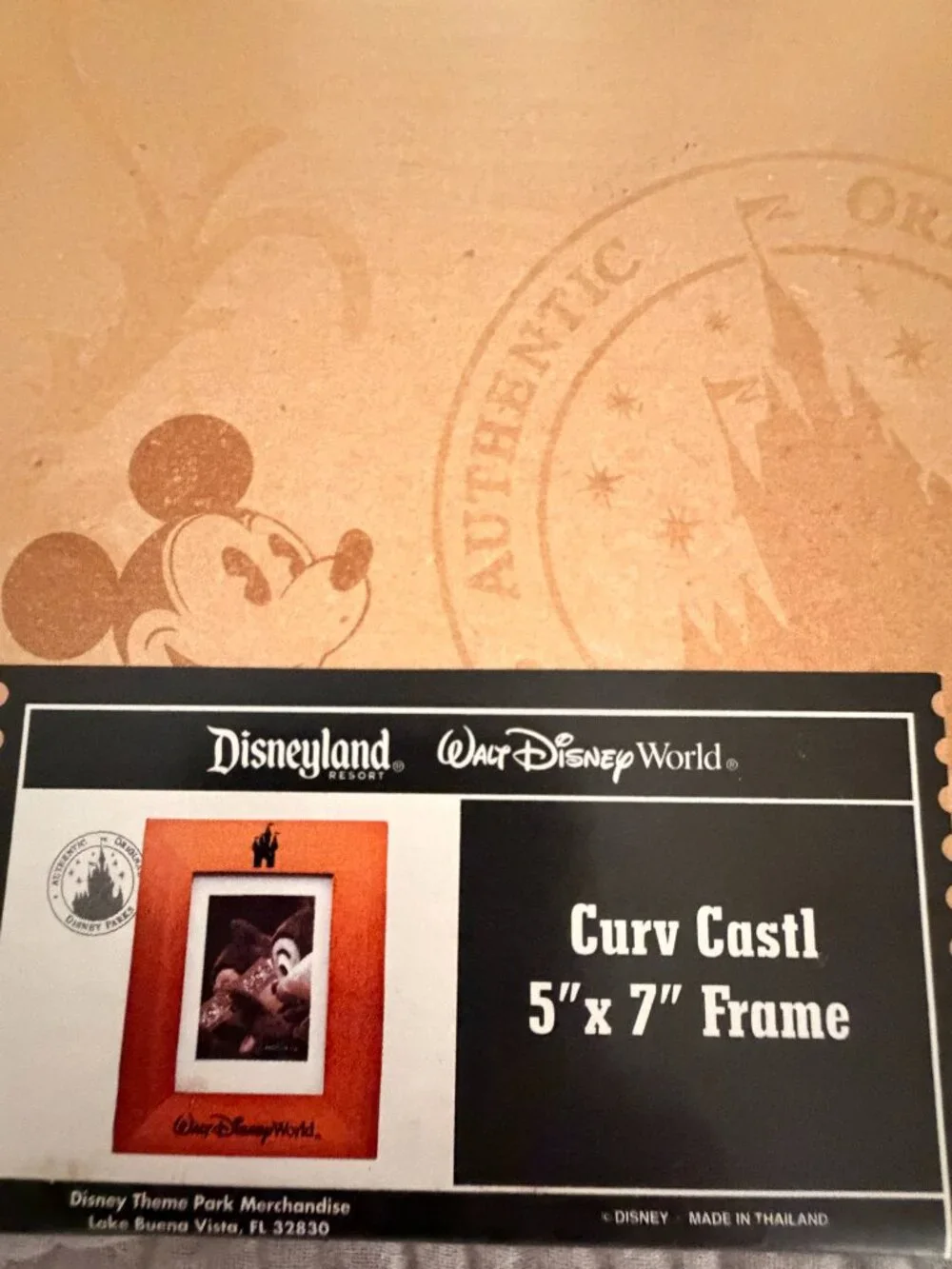 NIB - Walt Disney World Wood Photo Frame - 5x7